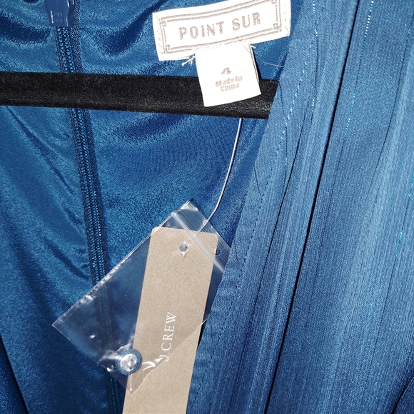 NWT Point Sur Faux-wrap Dress In Lurex Crinkle Chiffon - Picture 6 of 9